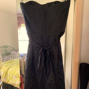 Black silk strapless dress